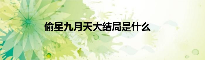 偷星九月天大结局是什么