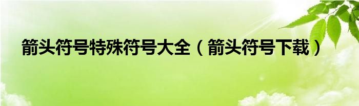 箭头符号特殊符号大全（箭头符号下载）