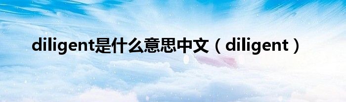 diligent是什么意思中文（diligent）