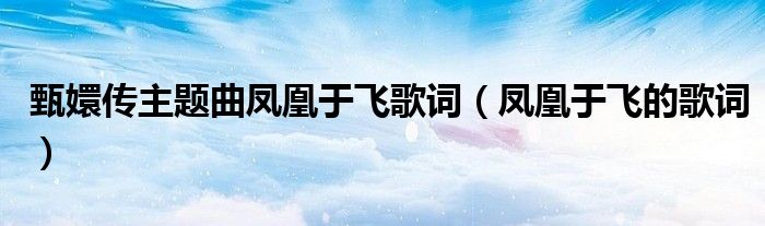 甄嬛传主题曲凤凰于飞歌词（凤凰于飞的歌词）