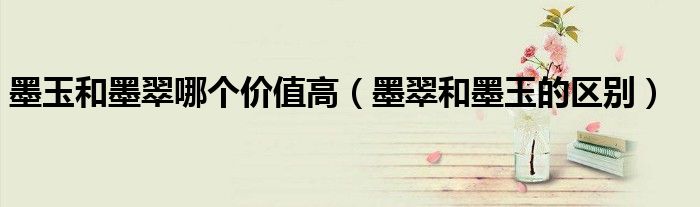 墨玉和墨翠哪个价值高（墨翠和墨玉的区别）