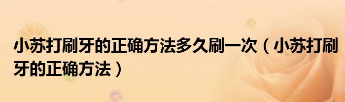 小苏打刷牙的正确方法多久刷一次（小苏打刷牙的正确方法）