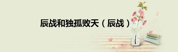 辰战和独孤败天（辰战）