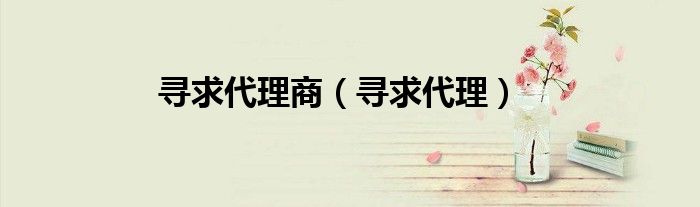 寻求代理商（寻求代理）