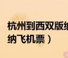 杭州到西双版纳飞机票多少钱（昆明到西双版纳飞机票）