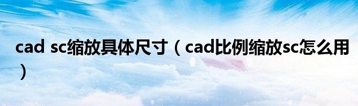cad sc缩放具体尺寸（cad比例缩放sc怎么用）