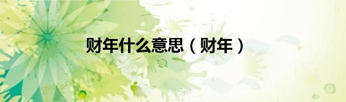 财年什么意思（财年）