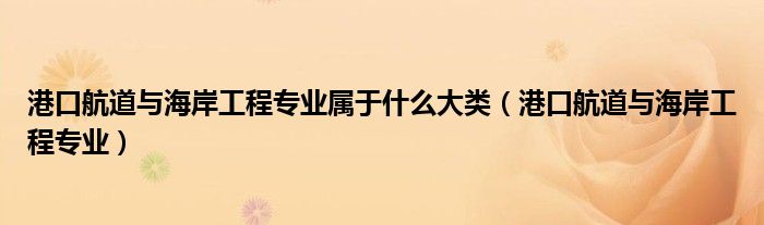 港口航道与海岸工程专业属于什么大类（港口航道与海岸工程专业）