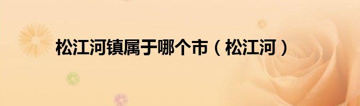 松江河镇属于哪个市（松江河）