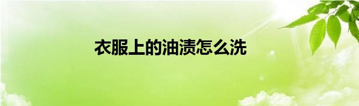 衣服上的油渍怎么洗
