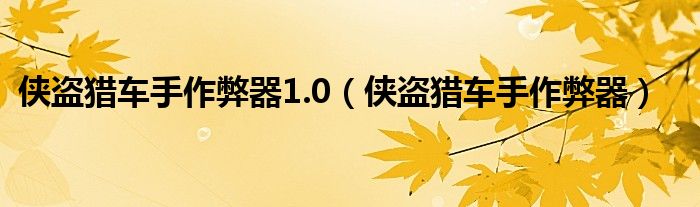 侠盗猎车手作弊器1.0（侠盗猎车手作弊器）