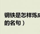 钢铁是怎样炼成的名句赏析（钢铁是怎样炼成的名句）