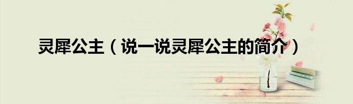 灵犀公主（说一说灵犀公主的简介）