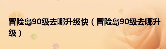 冒险岛90级去哪升级快（冒险岛90级去哪升级）