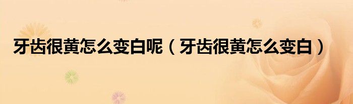 牙齿很黄怎么变白呢（牙齿很黄怎么变白）