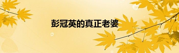 彭冠英的真正老婆