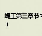 蝇王第三章节内容概括（蝇王每章节内容概括）