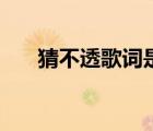 猜不透歌词是什么意思（猜不透歌词）