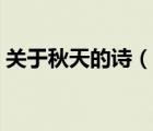关于秋天的诗（说一说关于秋天的诗的简介）