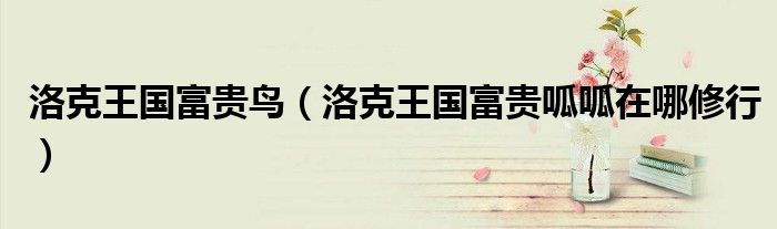 洛克王国富贵鸟（洛克王国富贵呱呱在哪修行）