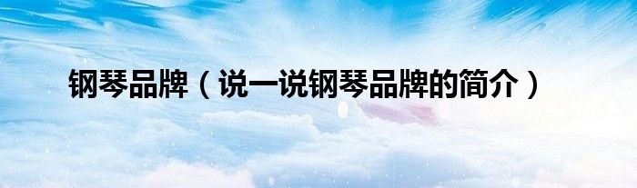 钢琴品牌（说一说钢琴品牌的简介）