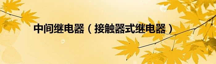 中间继电器（接触器式继电器）