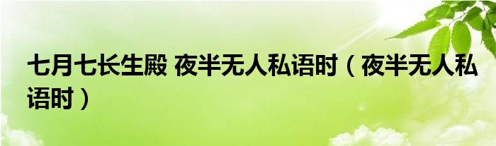 七月七长生殿 夜半无人私语时（夜半无人私语时）