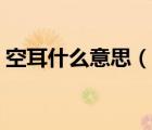 空耳什么意思（说一说空耳什么意思的简介）