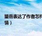 望岳表达了作者怎样的感情（山中留客表达了作者怎样的感情）