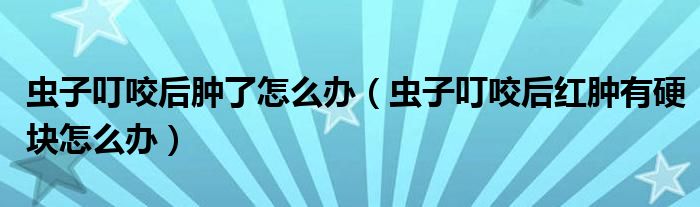虫子叮咬后肿了怎么办（虫子叮咬后红肿有硬块怎么办）