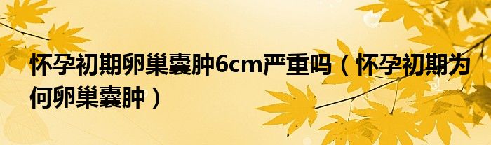怀孕初期卵巢囊肿6cm严重吗（怀孕初期为何卵巢囊肿）
