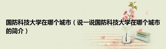 国防科技大学在哪个城市（说一说国防科技大学在哪个城市的简介）