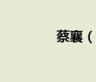 蔡襄（说一说蔡襄的简介）