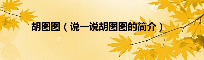 胡图图（说一说胡图图的简介）