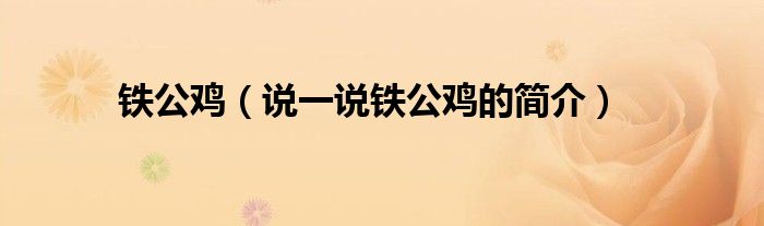 铁公鸡（说一说铁公鸡的简介）