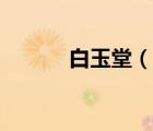 白玉堂（说一说白玉堂的简介）