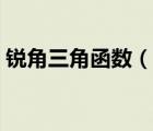 锐角三角函数（说一说锐角三角函数的简介）