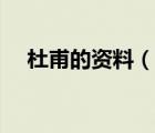 杜甫的资料（说一说杜甫的资料的简介）