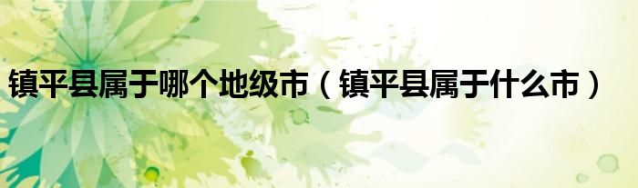 镇平县属于哪个地级市（镇平县属于什么市）