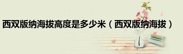 西双版纳海拔高度是多少米（西双版纳海拔）