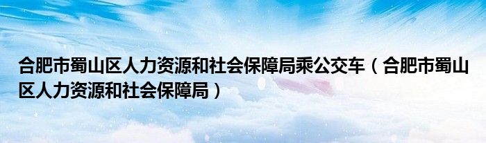 合肥市蜀山区人力资源和社会保障局乘公交车（合肥市蜀山区人力资源和社会保障局）