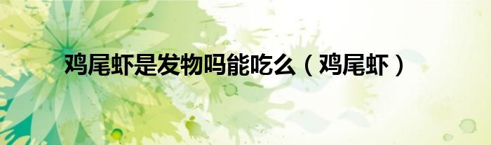 鸡尾虾是发物吗能吃么（鸡尾虾）