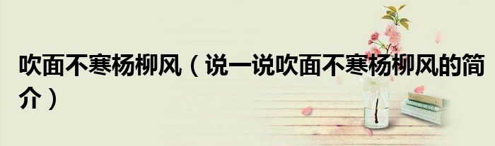 吹面不寒杨柳风（说一说吹面不寒杨柳风的简介）