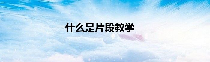 什么是片段教学