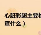 心脏彩超主要检查什么内容（心脏彩超主要检查什么）