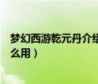 梦幻西游乾元丹介绍（梦幻西游乾元丹怎么来的有什么用怎么用）