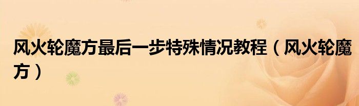 风火轮魔方最后一步特殊情况教程（风火轮魔方）