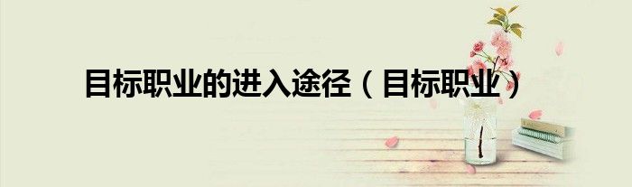 目标职业的进入途径（目标职业）