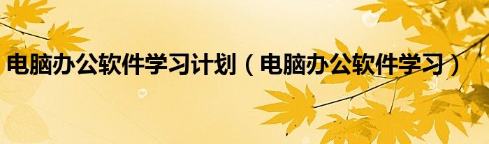 电脑办公软件学习计划（电脑办公软件学习）