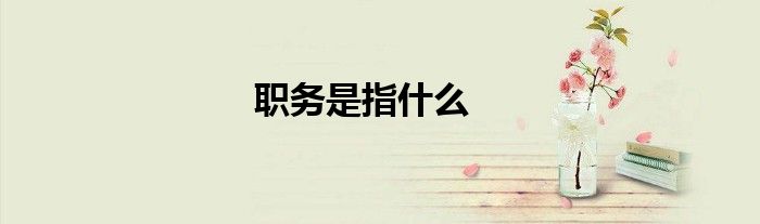 职务是指什么